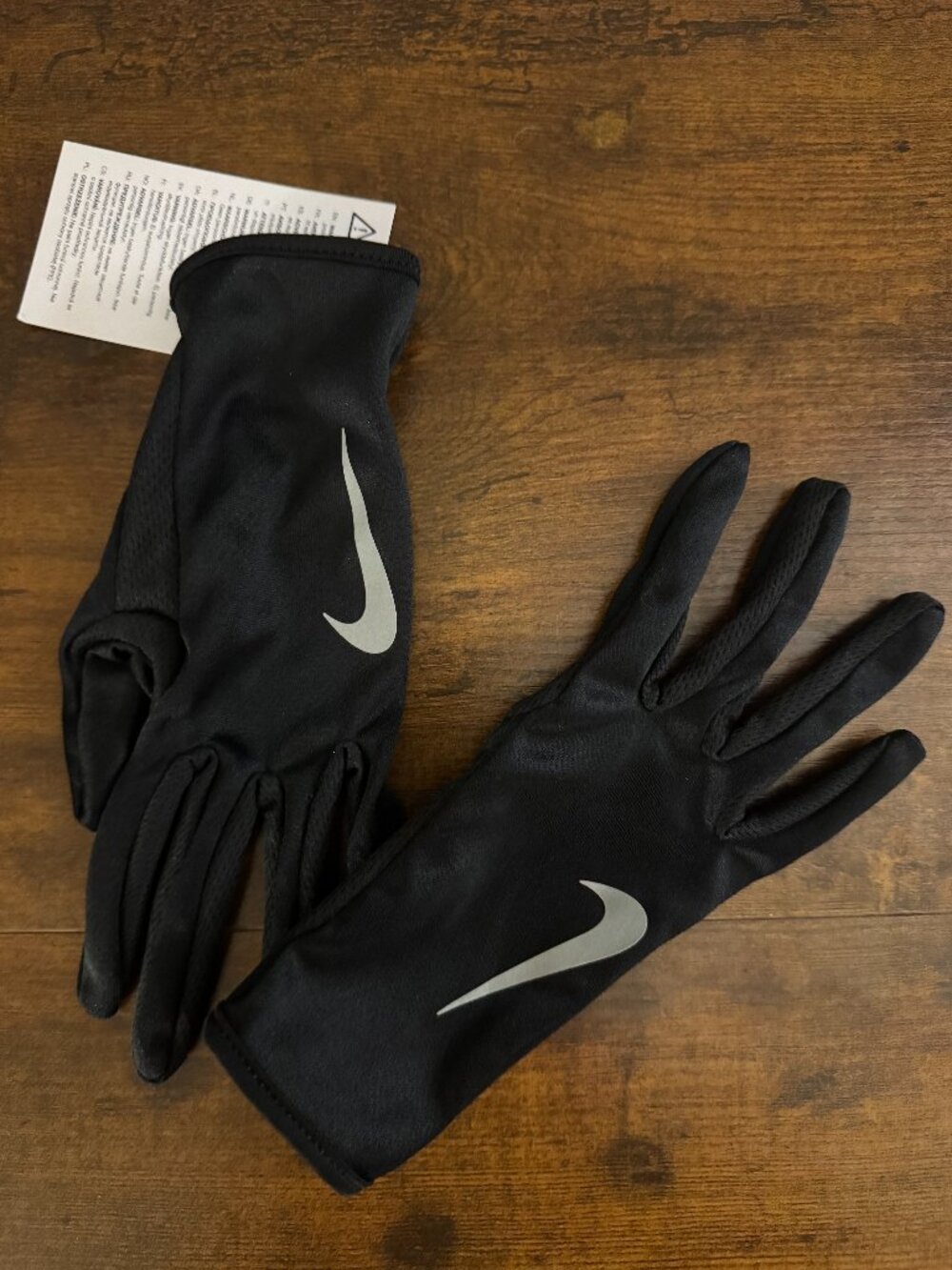 Nike Black Gloves with Silver Swoosh